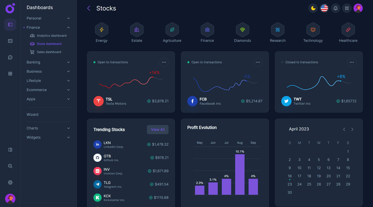 Tairo - Stocks dashboard