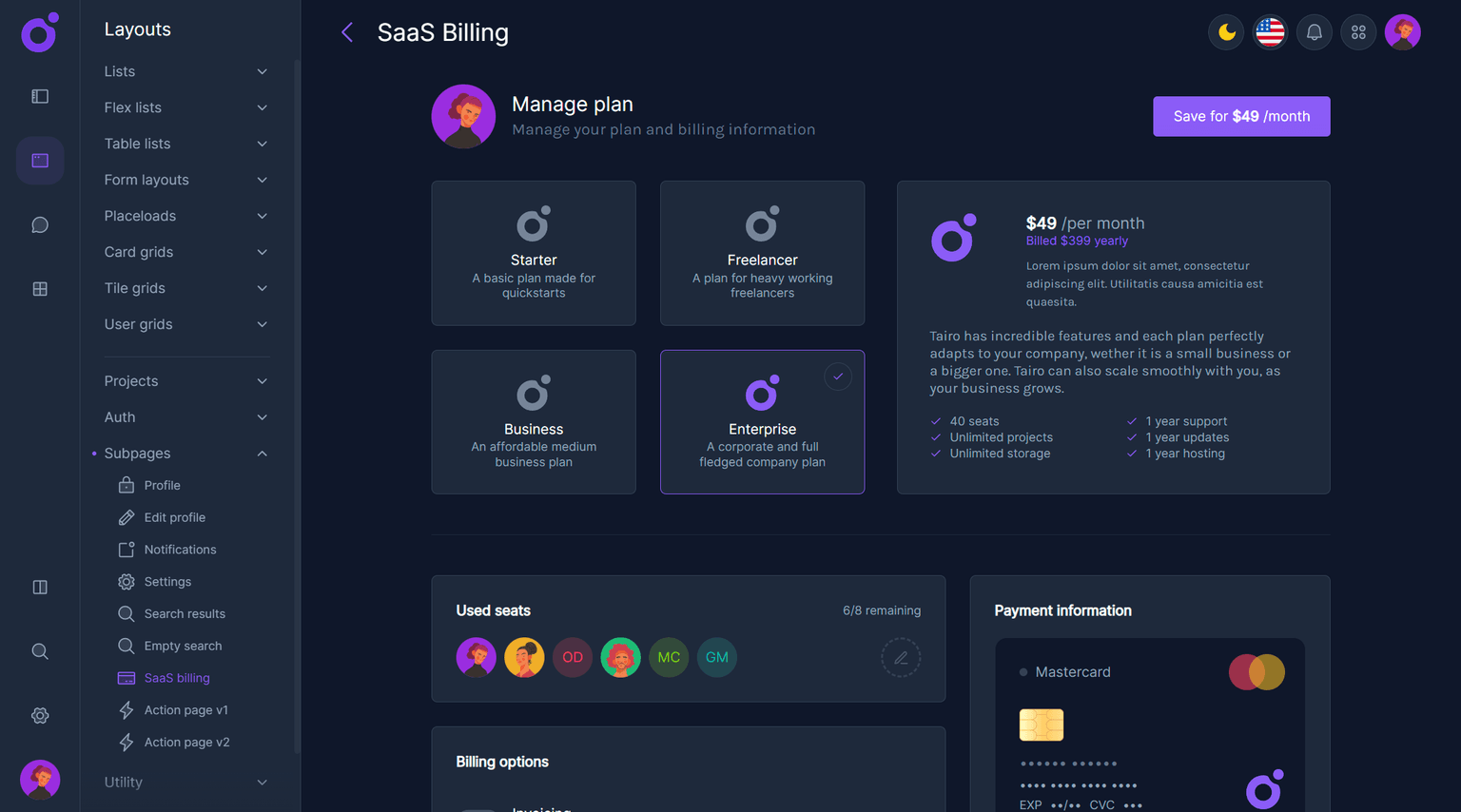Tairo - SaaS billing